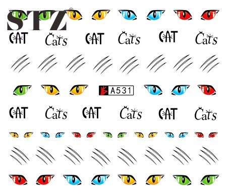 WATER TRANSFER NAIL ART DECAL - CATS