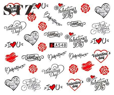 WATER TRANSFER NAIL ART DECAL - WORDS
