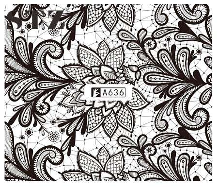 WATER TRANSFER NAIL ART DECAL - TWIRLS & SWIRLS
