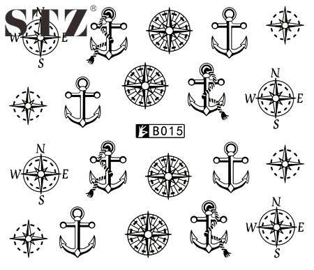 2 X WATER TRANSFER NAIL ART DECALS  - BLACK & WHITE SET
