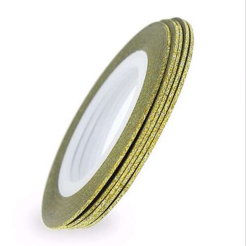 1 ROLL OF 1mm STRIPING TAPE FOR NAIL ART - GLITTER GOLD