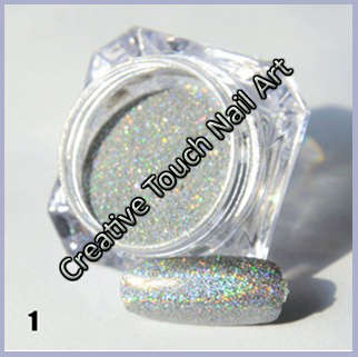 Rainbow Holographic Color Effect Nail Art Pigment Powder - 1.5g Jar