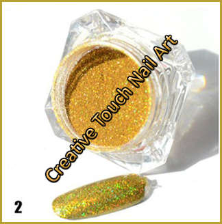 Gold Holographic Color Effect Nail Art Pigment Powder - 1.5 g Jar