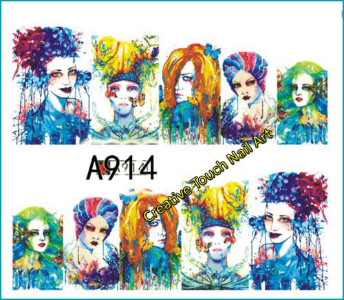 WATER TRANSFER NAIL ART DECAL - FACES