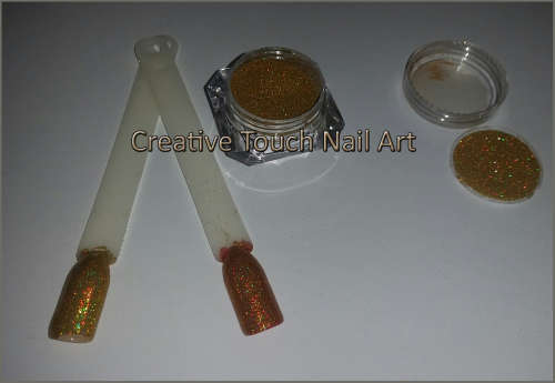 Gold Holographic Color Effect Nail Art Pigment Powder - 1.5 g Jar