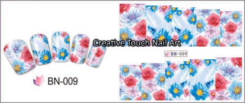 WATER TRANSFER NAIL ART DECAL - FLOWERS