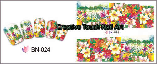 WATER TRANSFER NAIL ART DECAL - FLOWERS