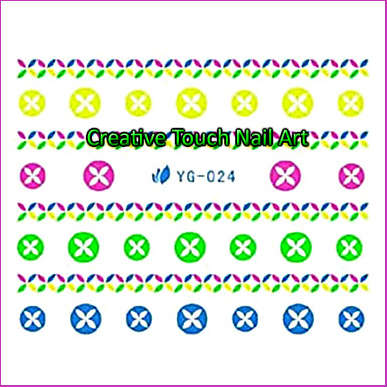 WATER TRANSFER NAIL ART DECAL - NEON
