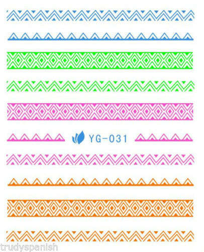 WATER TRANSFER NAIL ART DECAL - NEON