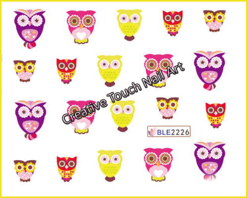 WATER TRANSFER NAIL ART DECAL - OWLS