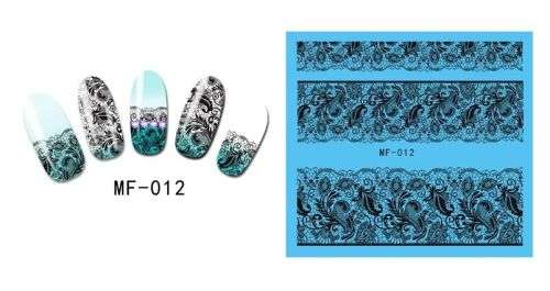 LARGE FULL COVER NAIL ART WATER DECAL - LACE STYLE (7 x 6.5 CM )