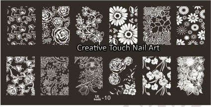 NAIL ART IMAGE STAMPING PLATE (UR - SERIES) FLOWERS