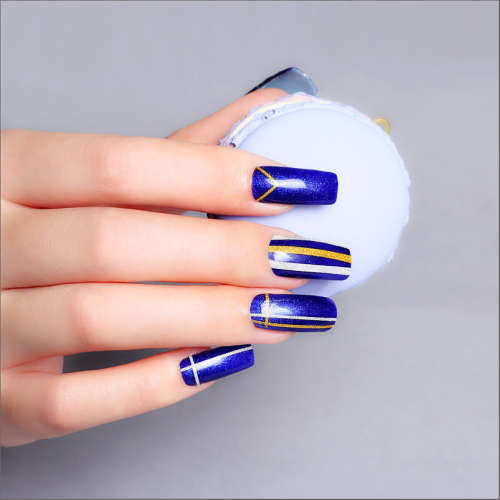 Nail Art Glitter  Stripping Tape Silver