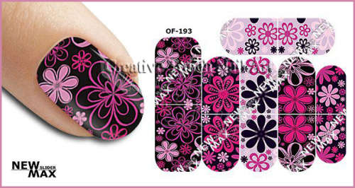 MAX SLIDERS - NAIL ART WATER SLIDER - FLOWERS