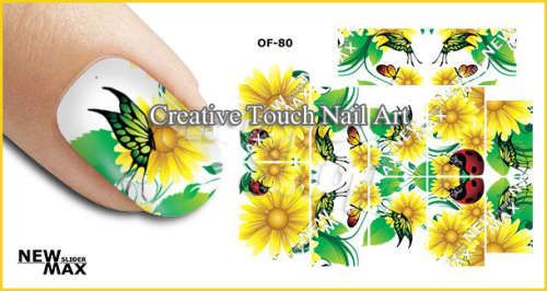 MAX SLIDERS - NAIL ART WATER SLIDER - FLOWERS & BUTTERFLY