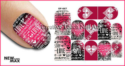MAX SLIDERS - NAIL ART WATER SLIDER - HEARTS