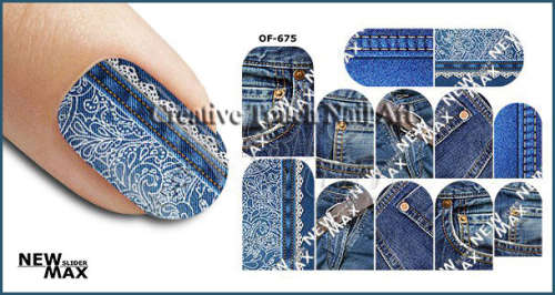 MAX SLIDERS - NAIL ART WATER SLIDER - DENIM