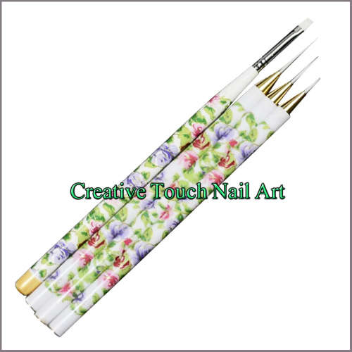 NAIL ART BRUSH SET 4 PCS - FLOWER PATTERN  ***SALE***