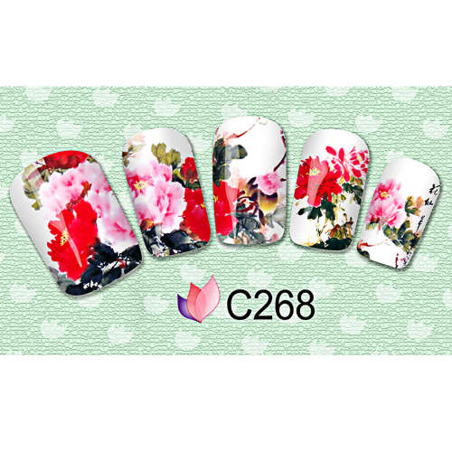 NAIL ART - WATER TRANSFER - FLOWERS