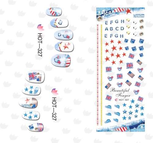 NAIL ART - WATER TRANSFER - DENIM