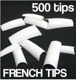 500 x French Half Well White Nail Tips in Case