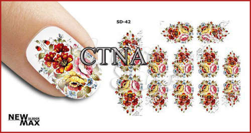 MAX SLIDERS - NAIL ART WATER SLIDER - FLOWERS