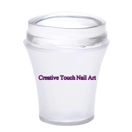 NAIL ART LARGE MATTE FINISH STAMPER AND SCRAPER WITH CAP (CLEAR) 4 cm HEAD