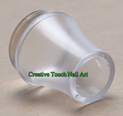 NAIL ART LARGE MATTE FINISH STAMPER AND SCRAPER WITH CAP (CLEAR) 4 cm HEAD
