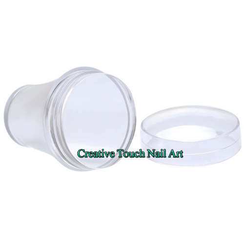NAIL ART LARGE MATTE FINISH STAMPER AND SCRAPER WITH CAP (CLEAR) 4 cm HEAD