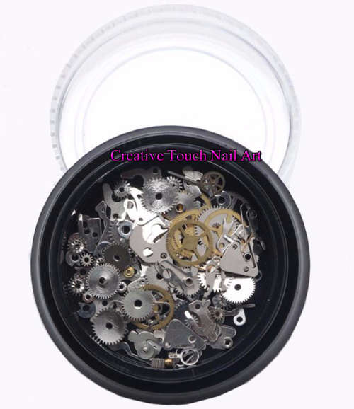 RETRO STEAM PUNK NAIL ART REAL GEARS  ***SALE***