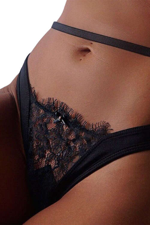 ***LOCAL STOCK*** BLACK STRAPPY CUTOUT BRALETTE AND HIGH WAIST THONG - LARGE