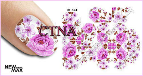 MAX SLIDERS - NAIL ART WATER SLIDER - FLOWERS