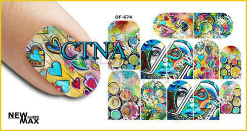 MAX SLIDERS - NAIL ART WATER SLIDER - HEARTS