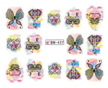 NAIL ART - WATER TRANSFER DECALS - BUTTERFLY