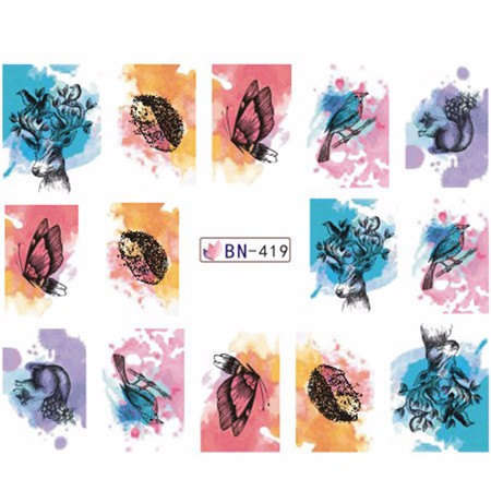 NAIL ART - WATER TRANSFER DECALS - BUTTERFLY