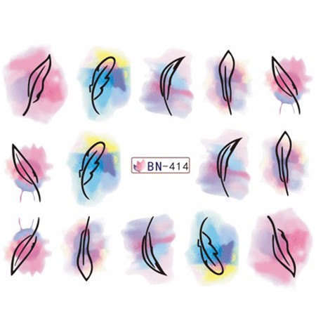 NAIL ART - WATER TRANSFER DECALS - FEATHERS