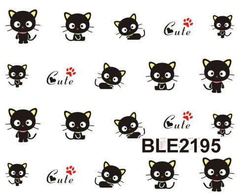 NAIL ART - WATER TRANSFER DECALS - CATS