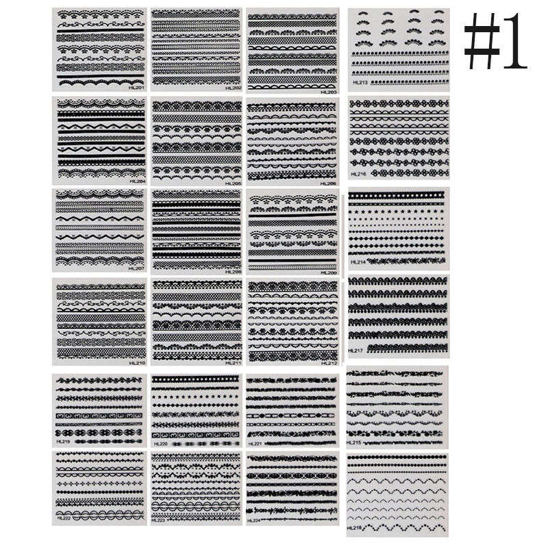 NAIL ART - Nail Art Stickers Black Lace Stickers