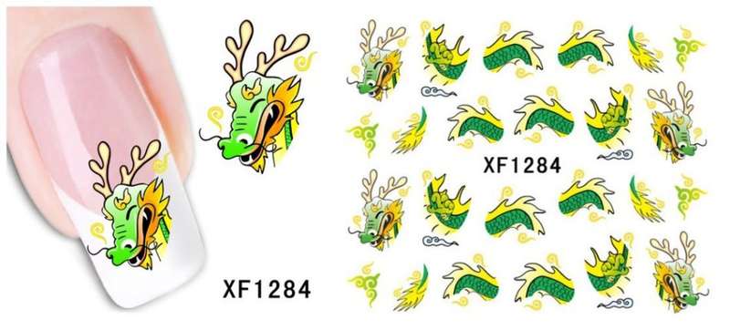 NAIL ART - Dragon Water Transfer Nail Art