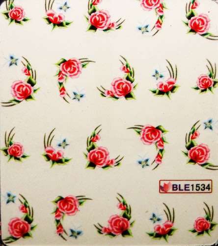 NAIL ART - Pink Flowers Water Transfer Nail Art