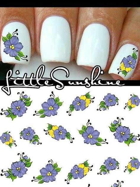 NAIL ART - Water Transfer Decals Flower Sliders For Nail Art
