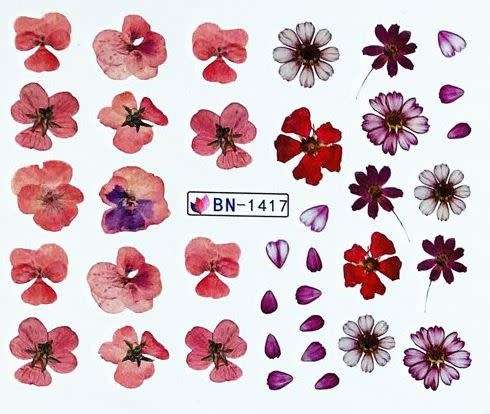 NAIL ART - Water Transfer Decals Nail Art Sliders Flowers - BN1417