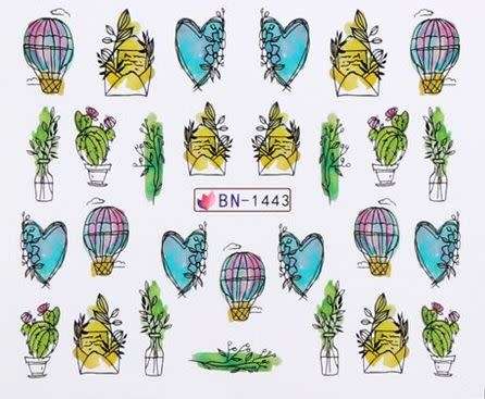 NAIL ART - Water Transfer Decals Nail Art Sliders  - BN1443