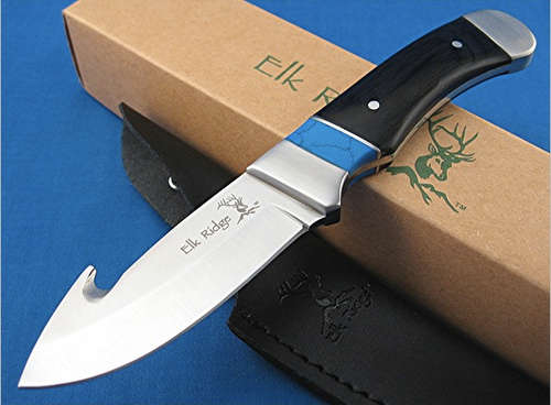 Elk Ridge Guthook Hunter Micarta & Turquoise Knife NEW