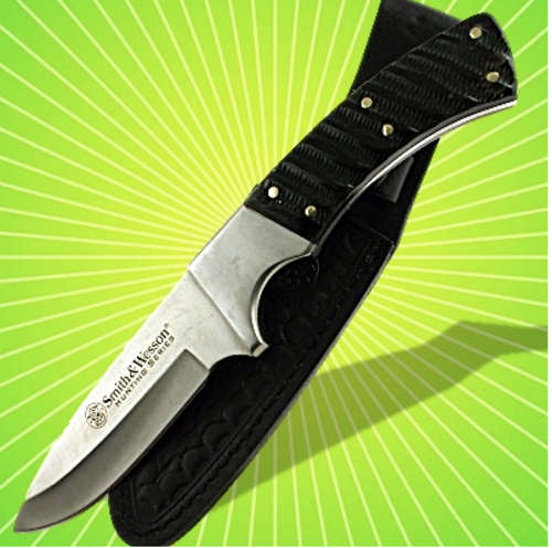 Smith & Wesson Buffalo Horn Handles Hunter Knife NEW