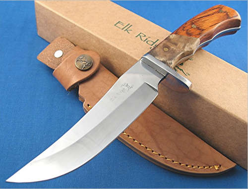 Elk Ridge Burlwood & Cocobolo Wood Hunter Knife NEW