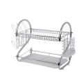 2 layer stainless steel dish rack cutlery organiser
