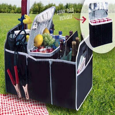 Car boot shopping organiser with cooler bag