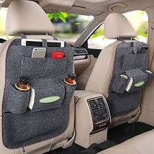 Multi purpose back seat organiser for cars and travelling in black