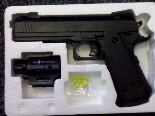 6mm BB air soft gun with laser and light